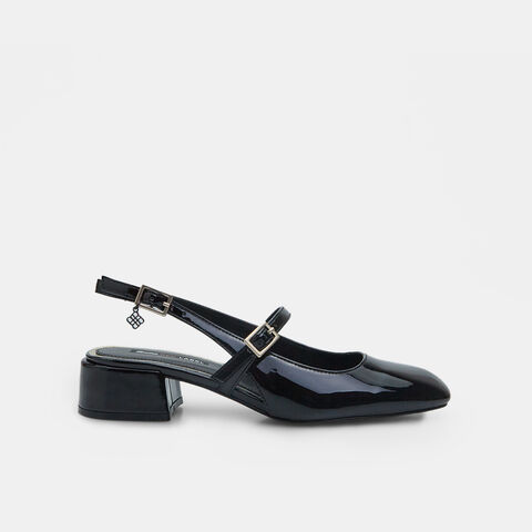 Zapatos Slingback de charol para mujer Bata Red Label con tacón de 3,5 cm, Negro Zapatos Slingback de charol para mujer Bata Red Label con tacón de 3,5 cm, Negro